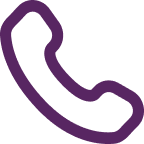 Purple phone icon on black background